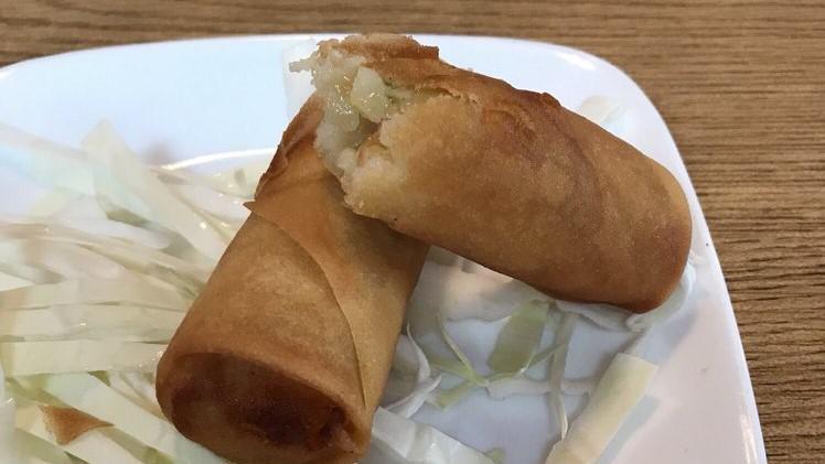 Fried Spring Rolls · Vegetarian fried flour paper roll, 1 order for 2 pieces.
