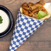 Chicken Yeero · Freshly grilled chicken, served on pita bread with lettuce, tomatoes, onions and tzaziki sau...