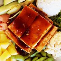 Tofu · Comes with a serving of two scoops of rice, dressing and one side of salad of your choice. M...
