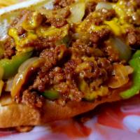 Cheese Steak Hoagie · Mouth watering cheese steak hoagie made with steak, white American cheese, grilled onions, l...