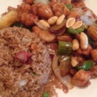 Kung Pao Chicken · Spicy with peanuts on top