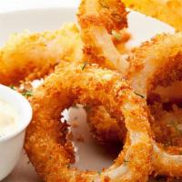 Calamari Strips (6-8 Pcs./Serving) · Deep-fried calamari served with sweet and sour sauce.