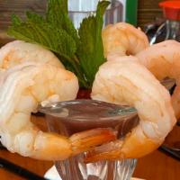 Shrimp Cocktail (6 Pcs./Serving) · Cocktail shrimp in a cocktail sauce, serve in a glass.