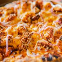 Pizza Bbq Chicken · Cheddar and mozzarella cheese, red onion, crispy chicken, topped with hot and BBQ sauce.