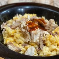 Loaded Mac And Cheese Bowl · Scratch made mac and cheese topped your choice of pulled pork, pulled chicken, finished with...