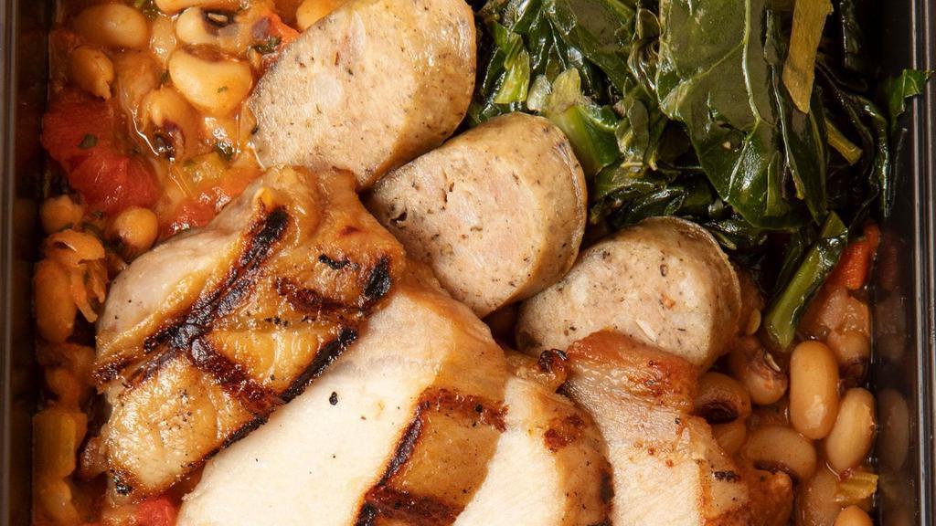 Sweetheart Of The Walled  Fortress · Cassoulet: grilled pork loin, sausage, long-stewed beans, greens