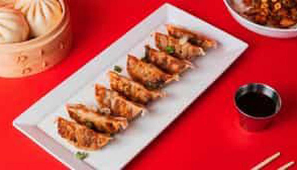 8-Pack Potstickers · Pan-Seared with your choice of Green Vegetable or Ginger Chicken.