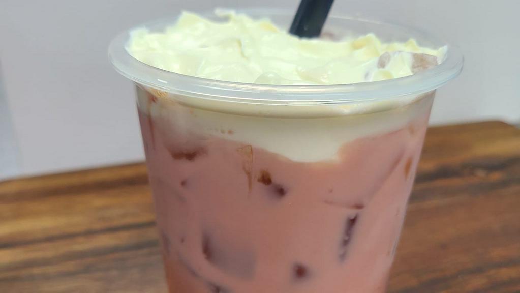 Strawberry Boba Cream (Milk Tea) · Our Strawberry Classic Boba Milk Tea with Cold Cream