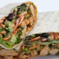Grilled Chicken Wrap (Design Your Own Wrap) · Grilled chicken, any 3 mix-ins, cheese, greens, dressing.