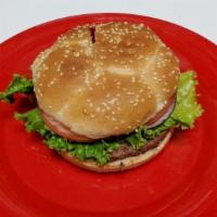 Charbroiled Burger · Tomatoes, onion, and lettuce. Add cheese or Bacon for an additional charge.