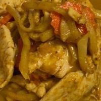 Yellow Curry · Your choice of meat or tofu in Yellow curry, bamboo shoots, potatoes, onions, carrots. Our Y...