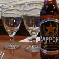 Sapporo · Malty, not too bitter and with a dry finish.