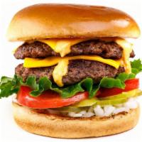 The Classic · Double Cheese Burger served with American Cheese, Burger Sauce, Lettuce, Tomato, Onion and P...