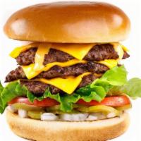 The Supreme · Triple Cheese Burger served with American Cheese, Burger Sauce, Lettuce, Tomato, Onion and P...
