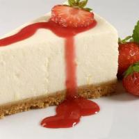 Cheesecake · Traditional, smooth cream cheese filling baked into buttery graham cracker crust, seasonal b...