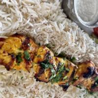 Marinated Chicken Kabob (Shish Tawook)
 · Charcoal-grilled skewers of marinated cubes of chicken breast in our special lemon garlic sa...