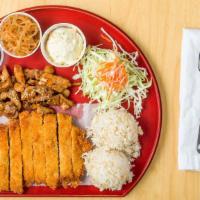 Chicken Teriyaki & Chicken Katsu · Chicken katsu  panko battered deep fried. Comes with steam egg, cabbage salad ,vermicelli  A...