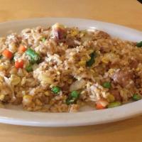 Vegetarian Fried Rice · Vegetable, onion,egg,sesame oil, soy sauce.