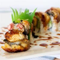 Dragon Roll · Call Roll with Eel on top