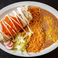 Burrito Plate · Served with rice and beans.