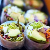 Avocado Rolls · Lettuce, cucumbers, carrots, chives and mint wrapped with rice paper. Choice of avocado or a...