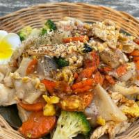 Pad See Ew · Sweet soy sauce noodle. Ingredients: rice noodle, egg, soy sauce, oyster sauce, broccoli, ca...