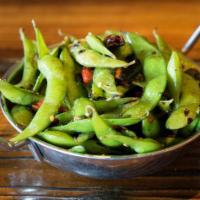 Spicy Edamame · Spicy wok tossed with garlic and dry chili