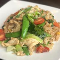 Brody’S Fried Rice (Gf) · Gluten-free. Rice stir-fried with chicken, eggs and mixed vegetables. Can be prepared with s...