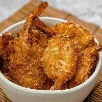*Panko Shrimp · Deep fried shrimp is coated in panko