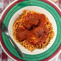 Spaghetti Or Penne · w/ Meat sauce, Meatballs or Sausages.