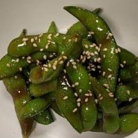 Juicy Sweet Edamame  · Organic soybean pods (about 3oz) tossed with house tamarind sauce, topped with sesame seeds ...