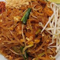 Simply Pad Thai · Stir-fried thin rice noodles with sweet tamarind sauce, bean sprouts, scallions, and eggs. S...