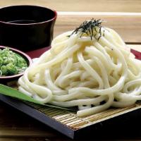 Zaru Udon · Cold udon noodles with dipping sauce on the side.
