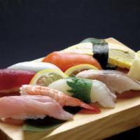 Edomae Nigiri 8Pcs · Salmon, tuna, hamachi, ika, shrimp. The remaining choices are picked from chef's choice of t...
