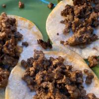 Street Tacos · Three street tacos with your option of grilled mushrooms, seitan, soy-rizo or beefless. Topp...