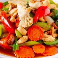 Cashew Delight · Cashew nuts, bell peppers, onions, carrots,celery, and chili paste..