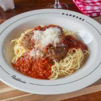 Spaghetti And 2 Meatballs · Two beef, pork meatballs, and marinara. Meatballs are not gluten-free. (Meatballs cannot be ...
