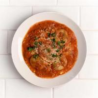 Braised Short Rib Ravioli · Tomato-butter sauce with mushrooms, onions, parmesan