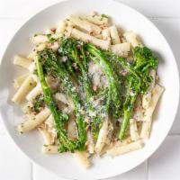 Ziti Con Broccolini · Sauteéd broccolini, garlic, organic herbs, toasted hazelnuts, pecorino romano cheese.