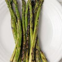 Grilled Asparagus · Olive oil, garlic, parmesan
