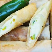 Vegan Cheese And Jalapeno Lumpia · 2 Pieces of Jalapeno infused in-house made vegan cheese