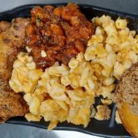 1X2 · Pick 1 meats of your choice
Pick 2 sides of your choice
All dinners come with 1 free cornbre...