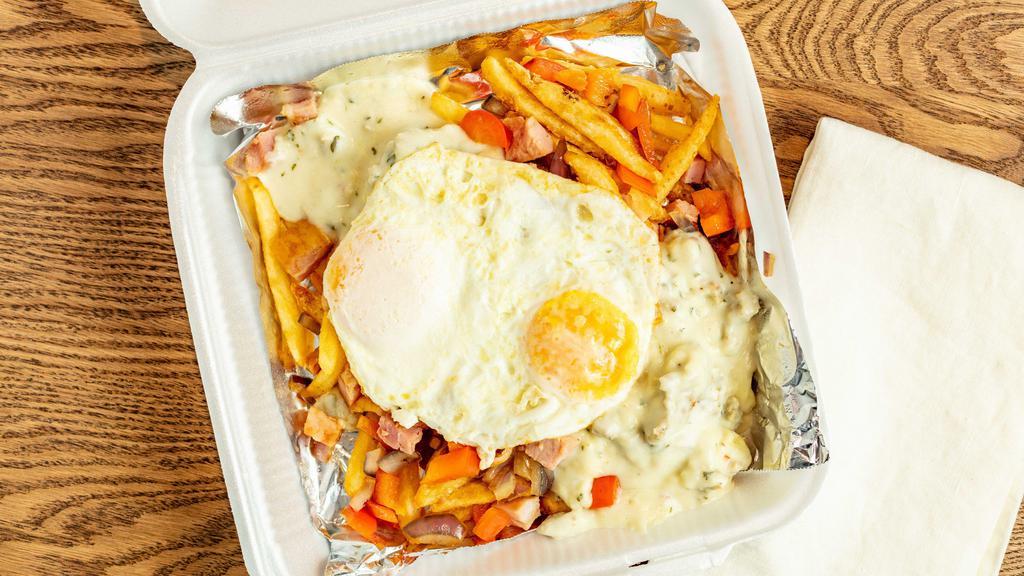 Matty’S Skillet · Eggs your way, diced ham, red bell pepper, onion over French fries and smothered in our country gravy.