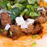 Queso Taco · Street tacos with grilled jack cheese in your soft corn tortillas with your choice of meat t...
