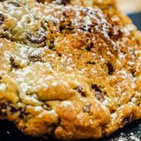 Chocolate Chip Jumbo Cookie · Giant chocolate chip cookie made with imported Belgian chocolate, chilled for 36 hours to de...