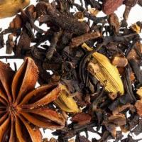 Chai Latte · Black tea stepped with a blend of ginger, cardamom, cinnamon, fennel, black pepper and clove...