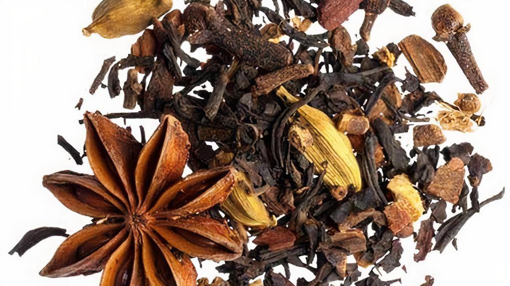 Chai Latte · Black tea stepped with a blend of ginger, cardamom, cinnamon, fennel, black pepper and clove! Taste great both hot and iced served with your choice of milk!
