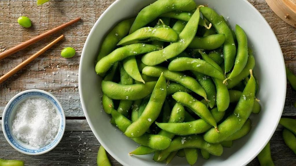 Edamame. · <GF> Boiled and salted. Served with fish sauce vinaigrette.