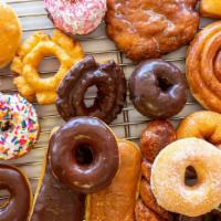 #1 Super Donuts · Our best seller!

6 Specialty: Cinnamon Roll, Long John, Flower, Twist, Rolland

6 Regular: ...
