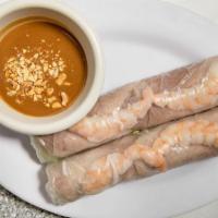 Pork & Shrimp Spring Rolls  · Gluten-free. Spring rolls served with a side of peanut sauce or traditional Vietnamese sauce..
